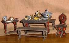 ausgefallene Essgarnitur mit